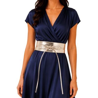 FASHIONGEN Ceinture femme Obi en Véritable Cuir de Vachette Pleine Fleur, Ceinture pour robe, CASSIANE Doré, L-XL - Publicité FASHIONGEN Ceinture femme Obi en Véritable Cuir de Vachette Pleine Fleur, Ceinture pour robe, CASSIANE Doré, L-XL - Publicité