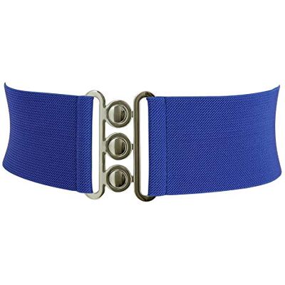 FASHIONGEN Ceinture femme élastique, ceinture large à boucle 3 boutons, style vintage, GLORIA Fabriqué en France Bleu cyan, Large - Publicité FASHIONGEN Ceinture femme élastique, ceinture large à boucle 3 boutons, style vintage, GLORIA Fabriqué en France Bleu cyan, Large - Publicité