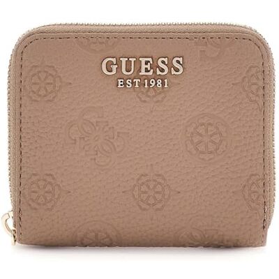 Guess Porte-Monnaie Cresidia II SLG Zip Around Wallet Dark Taupe Logo - Publicité Guess Porte-Monnaie Cresidia II SLG Zip Around Wallet Dark Taupe Logo - Publicité