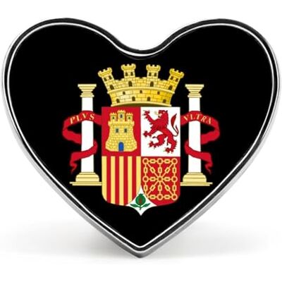 Oudrspo Broche humoristique en métal représentant les armoiries de l'Espagne, en forme de cœur (2,5 cm), pour vêtements, chapeaux, sacs et cravates. Publicité Oudrspo Broche humoristique en métal représentant les armoiries de l'Espagne, en forme de cœur (2,5 cm), pour vêtements, chapeaux, sacs et cravates. Publicité