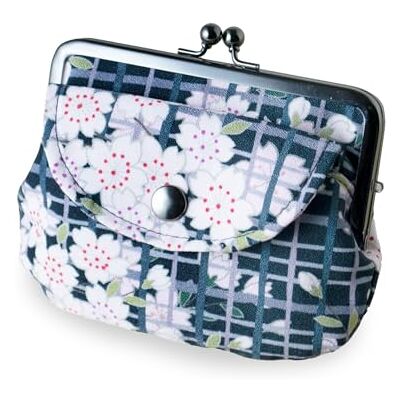 NOREN Portefeuille vintage à motif floral avec verrou pour monnaie Fabriqué au Japon Pour femme, SAKURAKOUSHI Fleurs de cerisier Noir, Large, Rétro - Publicité NOREN Portefeuille vintage à motif floral avec verrou pour monnaie Fabriqué au Japon Pour femme, SAKURAKOUSHI Fleurs de cerisier Noir, Large, Rétro - Publicité