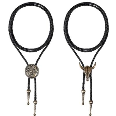 JOOTUEPOCravate en Cuir Cravate Crâne de Vache Collier, Lot de 2 cravates bolo, Costume de cowboy pour homme, en cuir vintage/fait main, pour accessoires de Costume d'Halloween/Chemise de cowboy - Publicité JOOTUEPOCravate en Cuir Cravate Crâne de Vache Collier, Lot de 2 cravates bolo, Costume de cowboy pour homme, en cuir vintage/fait main, pour accessoires de Costume d'Halloween/Chemise de cowboy - Publicité