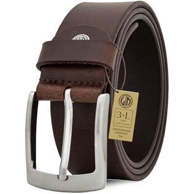 Lindenmann ceinture homme de cuir de buffle, 40 mm large et 3,8 mm fort, ajustable, ceinture, ceinture de cuir, ceinture pour jeans, XL, noir/marron foncé, Größe/Size:85, Farbe/Color:marron - Publicité Lindenmann ceinture homme de cuir de buffle, 40 mm large et 3,8 mm fort, ajustable, ceinture, ceinture de cuir, ceinture pour jeans, XL, noir/marron foncé, Größe/Size:85, Farbe/Color:marron - Publicité