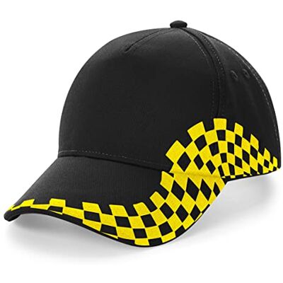 Beechfield Grand Prix Cap Black/Yellow One Size - Publicité Beechfield Grand Prix Cap Black/Yellow One Size - Publicité