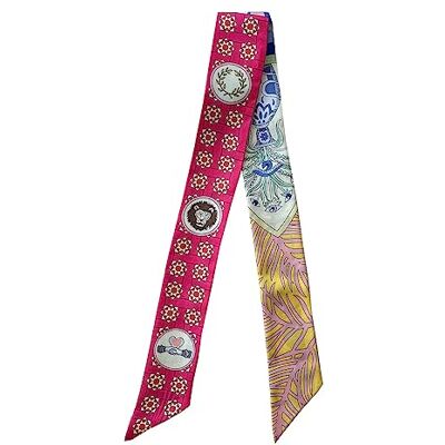 JERLA % Mulberry silk Scarf Head Hair Ribbon Bag scarf Handbag Handle wrap Tie Bundle Neckerchief Scarf for women (The knight's dance rose pink) - Publicité JERLA % Mulberry silk Scarf Head Hair Ribbon Bag scarf Handbag Handle wrap Tie Bundle Neckerchief Scarf for women (The knight's dance rose pink) - Publicité