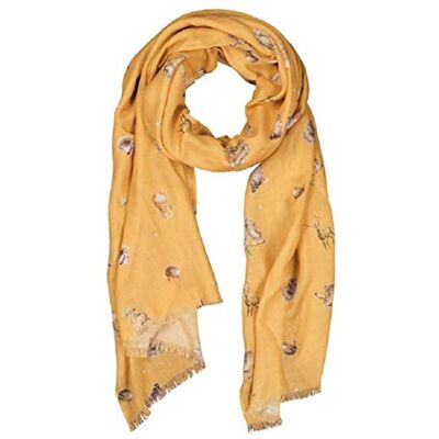 Wrendale Designs Foulard Moutarde Motif habitants des bois - Publicité Wrendale Designs Foulard Moutarde Motif habitants des bois - Publicité
