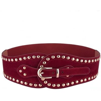 BlackButterfly Velours Bouton pirates Décoré Vintage Boucle Extensible/Élastique Serre-taille Réglable Taille Ceinture (Rouge vin, XXL) - Publicité BlackButterfly Velours Bouton pirates Décoré Vintage Boucle Extensible/Élastique Serre-taille Réglable Taille Ceinture (Rouge vin, XXL) - Publicité