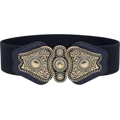 BlackButterfly Vintage Large Élastique Extensible Antique Boucle Ceinture (Bleu nuit, XL) - Publicité BlackButterfly Vintage Large Élastique Extensible Antique Boucle Ceinture (Bleu nuit, XL) - Publicité