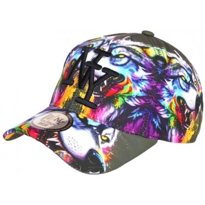 Hip Hop Honour Casquette NY Loup Bleue Grise Print Fashion Original Baseball Wolf Taille Unique Gris - Publicité Hip Hop Honour Casquette NY Loup Bleue Grise Print Fashion Original Baseball Wolf Taille Unique Gris - Publicité