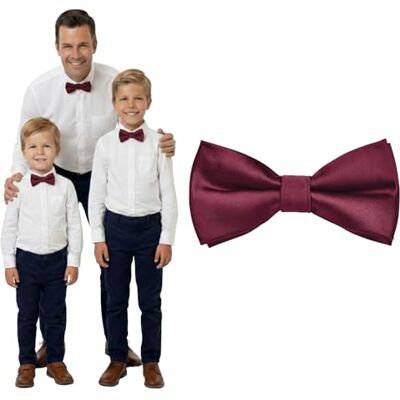 DonDon Nœud papillon enfant garçon bébés et homme aspect soie brillant, pré-noué et réglable en longueur en polyester accessoire festif pour mariage, communion et cérémonie - Publicité DonDon Nœud papillon enfant garçon bébés et homme aspect soie brillant, pré-noué et réglable en longueur en polyester accessoire festif pour mariage, communion et cérémonie - Publicité