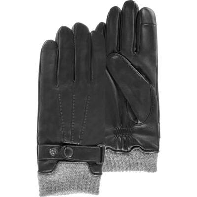 Isotoner Gants Homme tactiles cuir poignet tricot cuir souple Technologie Smartouch compatible écrans tactiles; cuir pleine fleur haut de gamme - Publicité Isotoner Gants Homme tactiles cuir poignet tricot cuir souple Technologie Smartouch compatible écrans tactiles; cuir pleine fleur haut de gamme - Publicité
