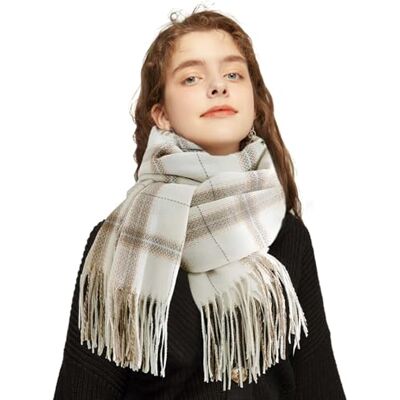 CINGHIA Écharpe Femme Hiver Chaud, Châle Femme, Écharpe Homme, Écharpes Tricotées Chaudes Unisexe, Écharpe Hiver 70 x 200cm (Blanc Cassé) - Publicité CINGHIA Écharpe Femme Hiver Chaud, Châle Femme, Écharpe Homme, Écharpes Tricotées Chaudes Unisexe, Écharpe Hiver 70 x 200cm (Blanc Cassé) - Publicité