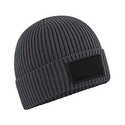 Beechfield Fashion Patch Beanie Graphite Grey/Black One Size - Publicité Beechfield Fashion Patch Beanie Graphite Grey/Black One Size - Publicité