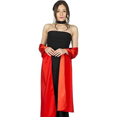 BlackButterfly Etole Châle Wrap en satin pour mariage, bal de promo, soirée (Rouge, Taille unique) - Publicité BlackButterfly Etole Châle Wrap en satin pour mariage, bal de promo, soirée (Rouge, Taille unique) - Publicité