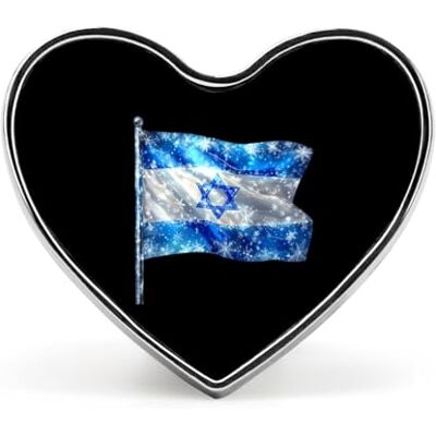 KWQDOZF Broche fantaisie en métal en forme de cœur avec drapeau d'Israël pour homme et femme, accessoire de bijouterie, idéal pour vêtements, sacs, chapeaux - Publicité KWQDOZF Broche fantaisie en métal en forme de cœur avec drapeau d'Israël pour homme et femme, accessoire de bijouterie, idéal pour vêtements, sacs, chapeaux - Publicité