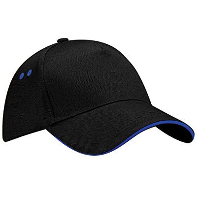Beechfield Casquette 100% Coton Adulte Unisexe (Taille Unique) (Noir/Bleu Roi Vif) - Publicité Beechfield Casquette 100% Coton Adulte Unisexe (Taille Unique) (Noir/Bleu Roi Vif) - Publicité