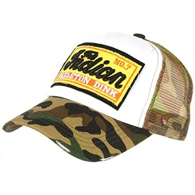 Hip Hop Honour Casquette Baseball Indian Camouflage et Jaune Skeleton Vintage Trucker Taille Unique Vert - Publicité Hip Hop Honour Casquette Baseball Indian Camouflage et Jaune Skeleton Vintage Trucker Taille Unique Vert - Publicité