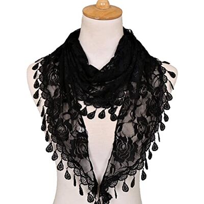 Stakee Dentelle Rose châle Femme Triangle Dentelle Frange Foulard Femme Frange châle Creux Triangle Foulard Printemps été - Publicité Stakee Dentelle Rose châle Femme Triangle Dentelle Frange Foulard Femme Frange châle Creux Triangle Foulard Printemps été - Publicité