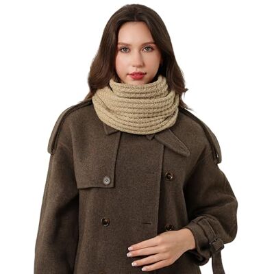 DonDon écharpe femme hiver foulard femme écharpe en laine châle femme tour de cou snood Beige - Publicité DonDon écharpe femme hiver foulard femme écharpe en laine châle femme tour de cou snood Beige - Publicité