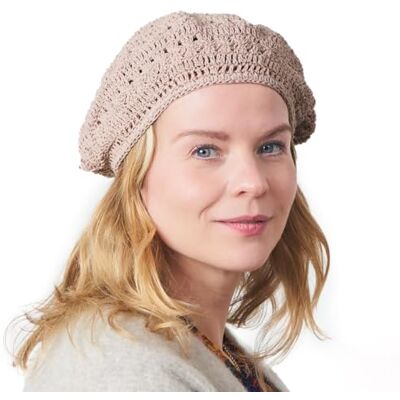 CHARM Chapeau Femme Bonnet Beret Casquette Béret Basque D'été 100% Coton Tricoté Fait Main Crochet Souple Rose Beige - Publicité CHARM Chapeau Femme Bonnet Beret Casquette Béret Basque D'été 100% Coton Tricoté Fait Main Crochet Souple Rose Beige - Publicité