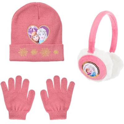 Disney Frozen Bonnet, Gants et Cache-Oreilles pour Filles, Chapeau d'hiver Scintillant pour Enfants, Cadeau pour Filles Rose - Publicité Disney Frozen Bonnet, Gants et Cache-Oreilles pour Filles, Chapeau d'hiver Scintillant pour Enfants, Cadeau pour Filles Rose - Publicité
