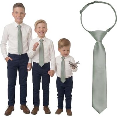 DonDon Cravate enfant garçongris perle pré-nouée et réglable avec clip 3 longueurs tout-petits, enfants et adolescents pour les mariages, les baptêmes, la rentrée scolaire et les communions - Publicité DonDon Cravate enfant garçongris perle pré-nouée et réglable avec clip 3 longueurs tout-petits, enfants et adolescents pour les mariages, les baptêmes, la rentrée scolaire et les communions - Publicité