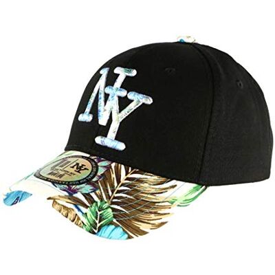Hip Hop Honour Casquette NY Bleue et Noire Fleurs Gili Baseball Fashion Tropic Mixte - Publicité Hip Hop Honour Casquette NY Bleue et Noire Fleurs Gili Baseball Fashion Tropic Mixte - Publicité