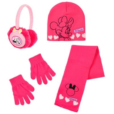 Disney Minnie Mouse Bonnet, écharpe, Gants et Cache-Oreilles pour Filles, Chapeau d'hiver à Paillettes pour Enfants, Cadeau pour Filles Fuchsia - Publicité Disney Minnie Mouse Bonnet, écharpe, Gants et Cache-Oreilles pour Filles, Chapeau d'hiver à Paillettes pour Enfants, Cadeau pour Filles Fuchsia - Publicité