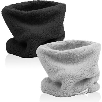 Risipu Lot de 2 écharpes d'hiver chaudes en polaire pour enfants, garçons et filles, écharpes rondes coupe-vent, cache-cou, masque (2 Pcs Gris foncé + Gris clair) - Publicité Risipu Lot de 2 écharpes d'hiver chaudes en polaire pour enfants, garçons et filles, écharpes rondes coupe-vent, cache-cou, masque (2 Pcs Gris foncé + Gris clair) - Publicité