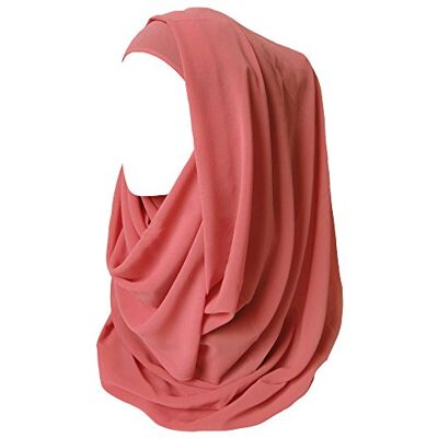 Lina & Lily Hijab pour Femmes Mousseline Foulard Écharpe Turban Châle Islamique (Saumon) - Publicité Lina & Lily Hijab pour Femmes Mousseline Foulard Écharpe Turban Châle Islamique (Saumon) - Publicité