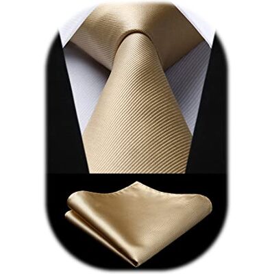 Enlision Cravate Homme Or Champagne Cravate et Pochette de Couleur Unie Mariage Ensemble et Mouchoir Travail Fete Beige - Publicité Enlision Cravate Homme Or Champagne Cravate et Pochette de Couleur Unie Mariage Ensemble et Mouchoir Travail Fete Beige - Publicité