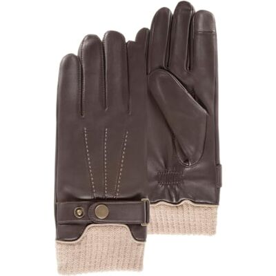 Isotoner Gants Homme tactiles cuir poignet tricot cuir souple Technologie Smartouch compatible écrans tactiles; cuir pleine fleur haut de gamme - Publicité Isotoner Gants Homme tactiles cuir poignet tricot cuir souple Technologie Smartouch compatible écrans tactiles; cuir pleine fleur haut de gamme - Publicité