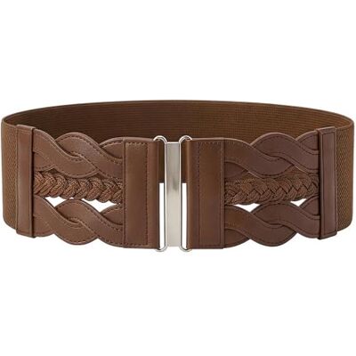 BlackButterfly 3 Pouces de Large Élastique Tressé Vintage Boucle Ceinture (Marron, S) - Publicité BlackButterfly 3 Pouces de Large Élastique Tressé Vintage Boucle Ceinture (Marron, S) - Publicité