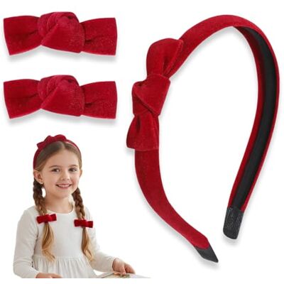fKiZanthene Lot de 3 serre-tête avec nœud en velours rouge, serre-tête et chouchou pour cheveux pour filles et femmes, pour le carnaval et le quotidien - Publicité fKiZanthene Lot de 3 serre-tête avec nœud en velours rouge, serre-tête et chouchou pour cheveux pour filles et femmes, pour le carnaval et le quotidien - Publicité