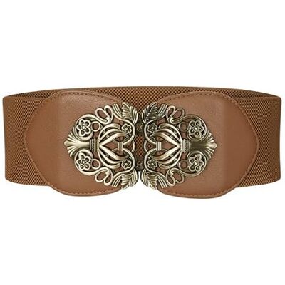 BlackButterfly 3 Pouces de Large Élastique Boucle Vintage Ceintur (Marron, L) - Publicité BlackButterfly 3 Pouces de Large Élastique Boucle Vintage Ceintur (Marron, L) - Publicité