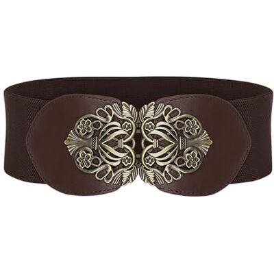 BlackButterfly 3 Pouces de Large Élastique Boucle Vintage Ceintur (Marron foncé, S) - Publicité BlackButterfly 3 Pouces de Large Élastique Boucle Vintage Ceintur (Marron foncé, S) - Publicité