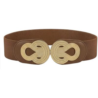 BlackButterfly Large Élastique Vintage Sangle Métal Emboîtement Boucle Ceinture (Marron, L) - Publicité BlackButterfly Large Élastique Vintage Sangle Métal Emboîtement Boucle Ceinture (Marron, L) - Publicité