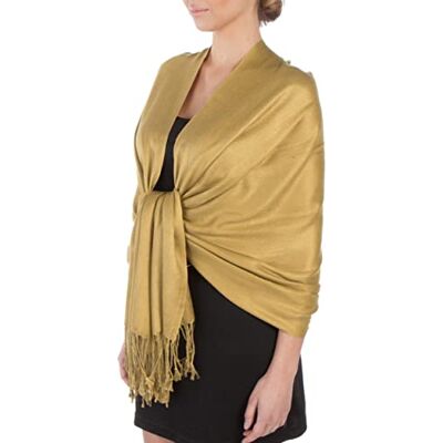 Sakkas 198cm x 71cm Touché soyeux Couleur Unie Type Pashmina Châle/Echarpe/Etole Goldenrod - Publicité Sakkas 198cm x 71cm Touché soyeux Couleur Unie Type Pashmina Châle/Echarpe/Etole Goldenrod - Publicité