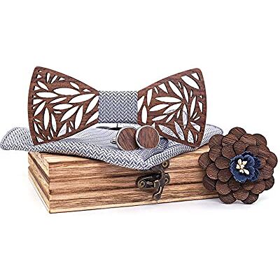 Mr.Van Noeud Papillon Bois Fait Main,Taille Réglable, Style Classique,Coffret en Bois (comprenant Boutons de Manchette, fleur, Mouchoir et noeud papillon) pour Mariage Soirée Business - Publicité Mr.Van Noeud Papillon Bois Fait Main,Taille Réglable, Style Classique,Coffret en Bois (comprenant Boutons de Manchette, fleur, Mouchoir et noeud papillon) pour Mariage Soirée Business - Publicité
