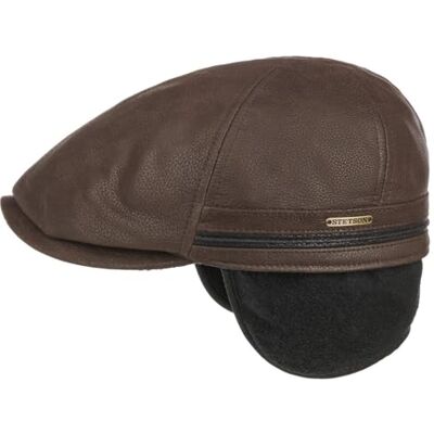Stetson Redding Casquette Plate Cuir Naturel Unie Protege-Oreilles Hommes Automne Hiver - Publicité Stetson Redding Casquette Plate Cuir Naturel Unie Protege-Oreilles Hommes Automne Hiver - Publicité