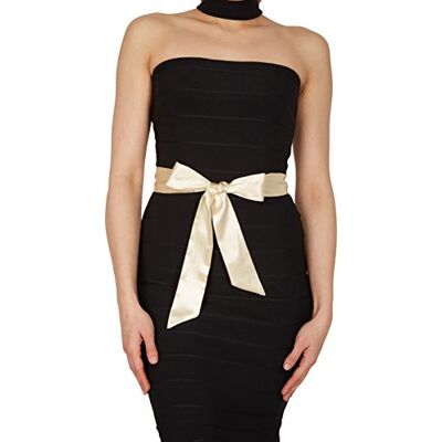 BlackButterfly Mariage Noeud Papillon Demoiselle d'honneur de Bal Ceinture de Satin (Champagne, 5W / 175L) - Publicité BlackButterfly Mariage Noeud Papillon Demoiselle d'honneur de Bal Ceinture de Satin (Champagne, 5W / 175L) - Publicité