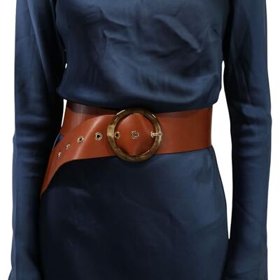FASHIONGEN Ceinture femme Large en Cuir Pleine fleur fabriqué en FRANCE, ESTIENNE Camel, S-M - Publicité FASHIONGEN Ceinture femme Large en Cuir Pleine fleur fabriqué en FRANCE, ESTIENNE Camel, S-M - Publicité