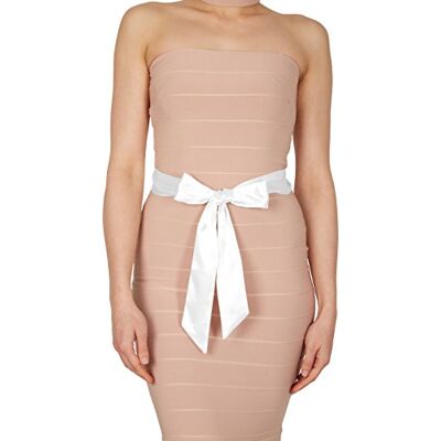 BlackButterfly Mariage Noeud Papillon Demoiselle d'honneur de Bal Ceinture de Satin (Blanc, 5W / 175L) - Publicité BlackButterfly Mariage Noeud Papillon Demoiselle d'honneur de Bal Ceinture de Satin (Blanc, 5W / 175L) - Publicité