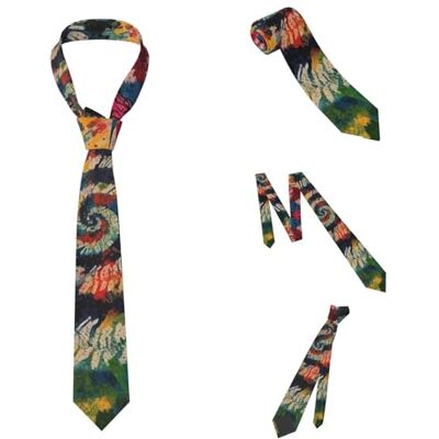 BHHJKK Cravate pour homme avec imprimé Corgi I Love You Cravate en soie pour le travail, Coloré spirale Tie Dye, taille unique - Publicité BHHJKK Cravate pour homme avec imprimé Corgi I Love You Cravate en soie pour le travail, Coloré spirale Tie Dye, taille unique - Publicité
