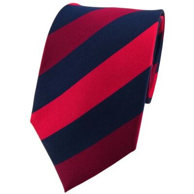 TigerTie cravate en soie rouge foncé bordeaux bleu rayé cravate en soie - Publicité TigerTie cravate en soie rouge foncé bordeaux bleu rayé cravate en soie - Publicité