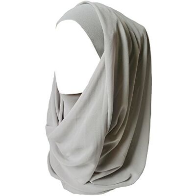 Lina & Lily Hijab pour Femmes Mousseline Foulard Écharpe Turban Châle Islamique (Gris Clair) - Publicité Lina & Lily Hijab pour Femmes Mousseline Foulard Écharpe Turban Châle Islamique (Gris Clair) - Publicité