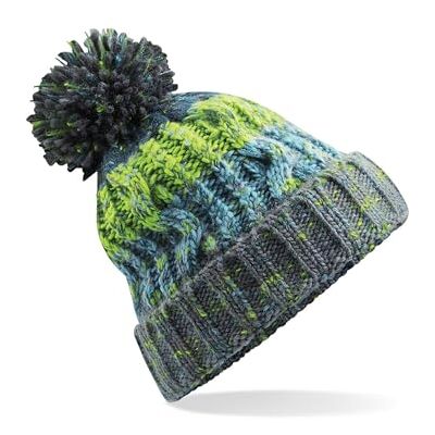 Beechfield Bonnet de la Marque modèle Corkscrew Pom Pom Beanie - Publicité Beechfield Bonnet de la Marque modèle Corkscrew Pom Pom Beanie - Publicité