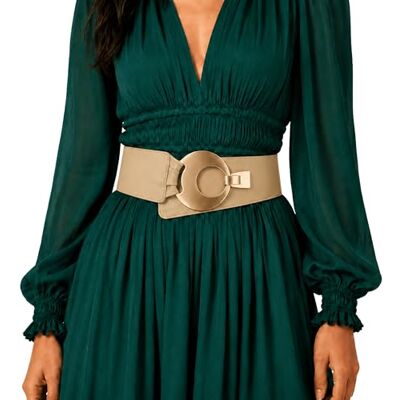 FASHIONGEN Ceinture en Cuir véritable large femme boucle ronde croisé SOLAINE - Publicité FASHIONGEN Ceinture en Cuir véritable large femme boucle ronde croisé SOLAINE - Publicité