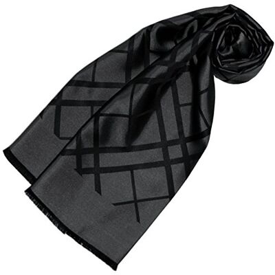 LORENZO CANA Foulard de 100% soie pour la femme – écharpe damas 25 x 160 cm tissue jacquard à double épaisseur, léger et noble pour le printemps et l`été en anthracite noir - Publicité LORENZO CANA Foulard de 100% soie pour la femme – écharpe damas 25 x 160 cm tissue jacquard à double épaisseur, léger et noble pour le printemps et l`été en anthracite noir - Publicité