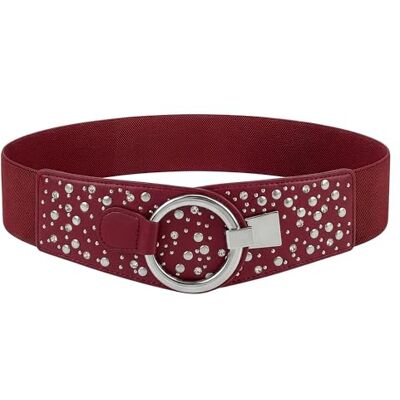 BlackButterfly Large Élastique Extensible Métal Clouté Crochet Boucle Ceinture (Rouge, M) - Publicité BlackButterfly Large Élastique Extensible Métal Clouté Crochet Boucle Ceinture (Rouge, M) - Publicité